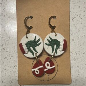 The Grinch Festive Green and Red Earrings